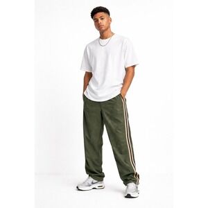 Gap Nylon Track Pants Men S Green Buckle Waist Side Stripe Gorpcore 90s Y2K Tech